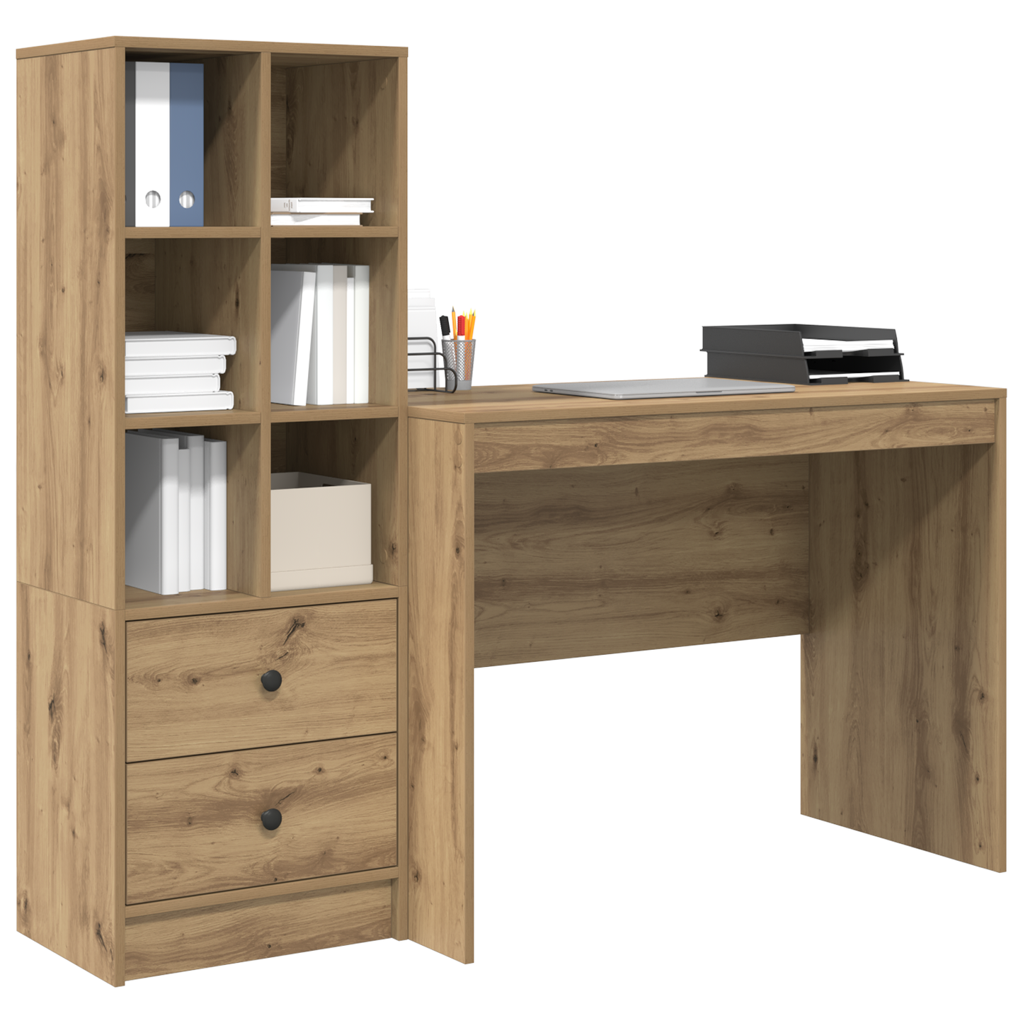 vidaXL Schreibtisch mit Schubladen 2 pcs Artisan-Eiche