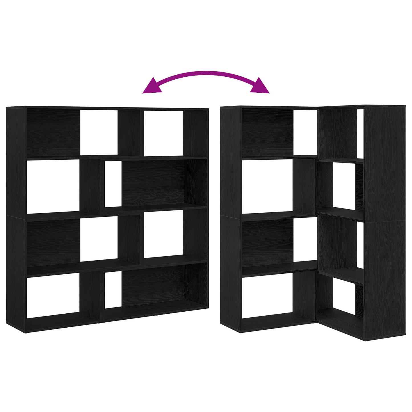 vidaXL Kleiderschrank 2 pcs Schwarz Eichen-Optik 85 x 85 x 140 cm