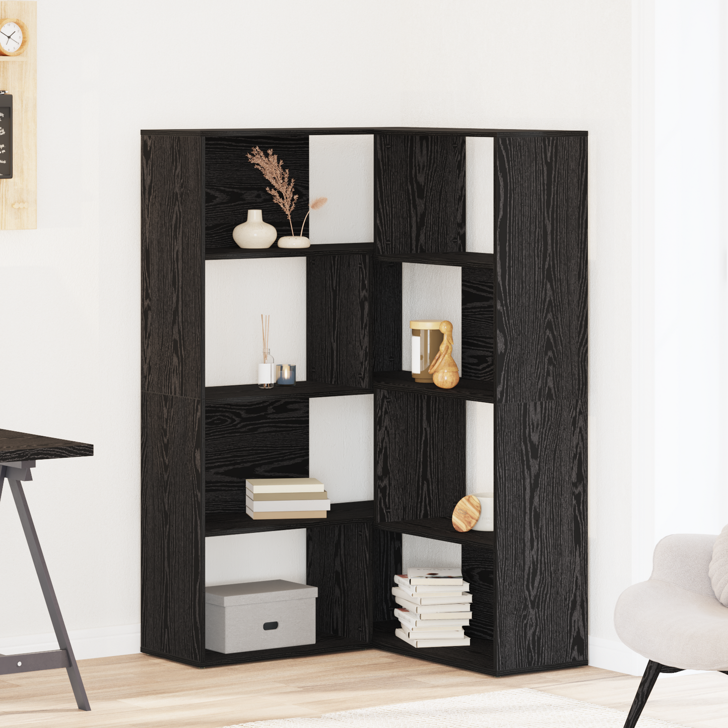 vidaXL Kleiderschrank 2 pcs Schwarz Eichen-Optik 85 x 85 x 140 cm