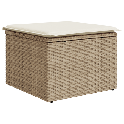 vidaXL Salon de jardin avec coussins et rangements 9 pcs Résine tressée Marron