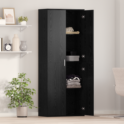 vidaXL Highboard Schwarz Eichen-Optik 70 x 33,5 x 180 cm Holzwerkstoff