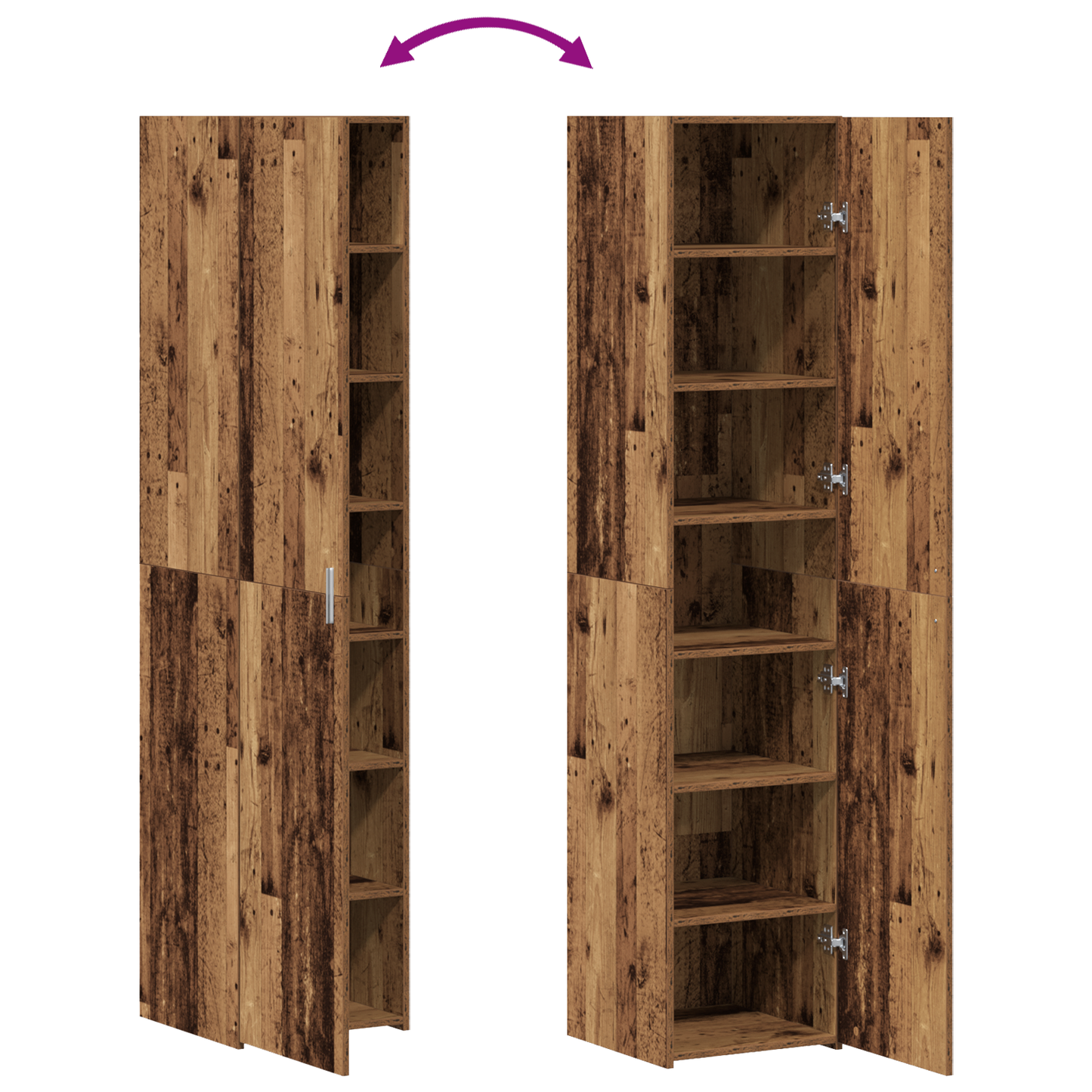vidaXL Highboard en bois de récupération 40 x 42,5 x 185 cm
