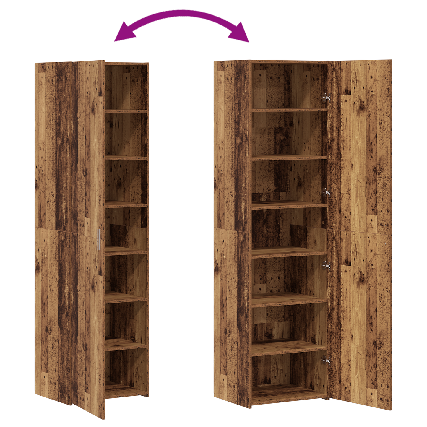 vidaXL Highboard 2 pcs Bois de récupération 50 x 42,5 x 185 cm