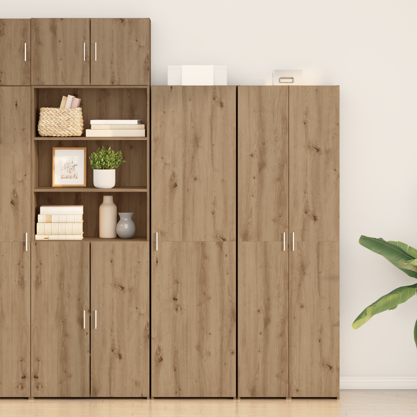 vidaXL Highboard 2 pcs chêne artisan 50 x 42,5 x 185 cm