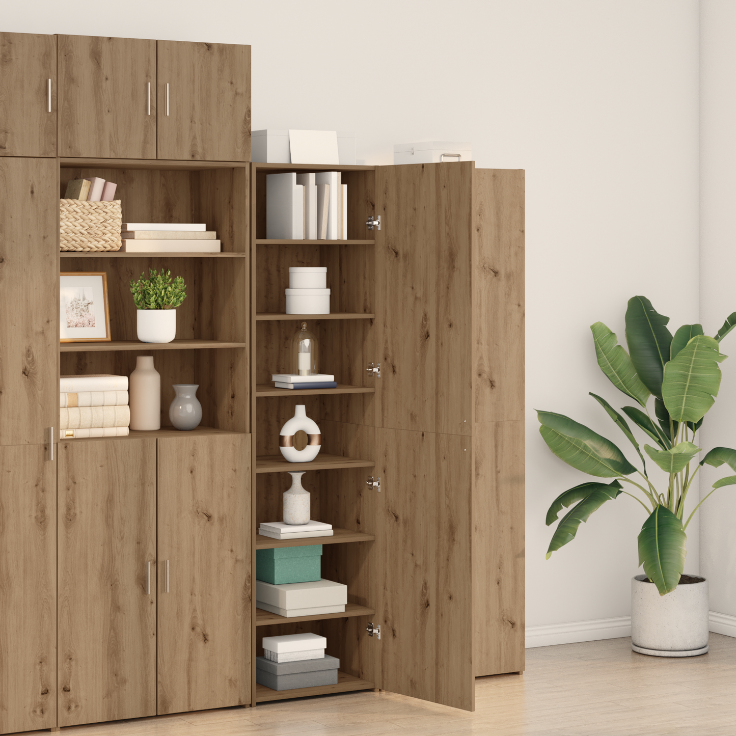 vidaXL Highboard 2 pcs chêne artisan 50 x 42,5 x 185 cm