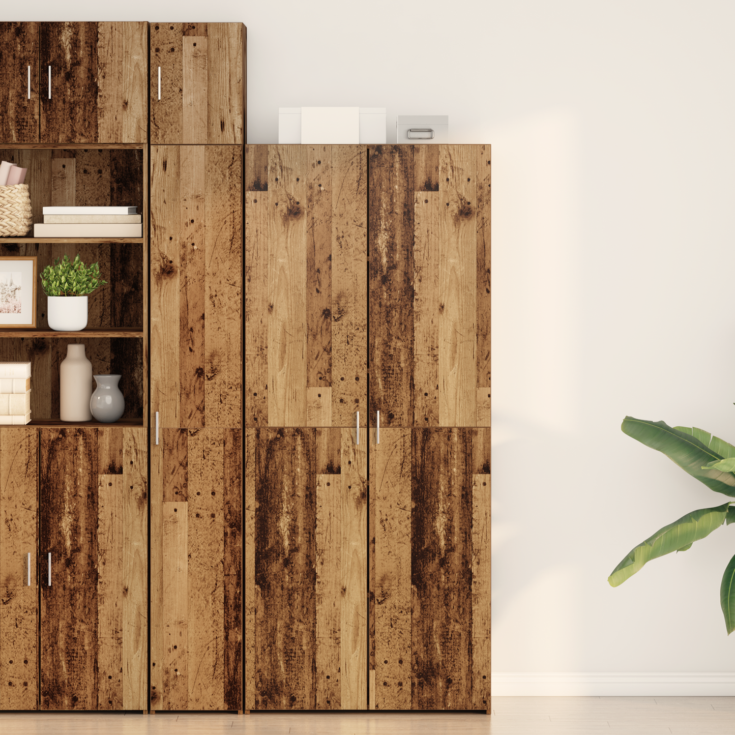 vidaXL Meuble haut 2 pcs bois de récupération 80 x 42 x 185 cm