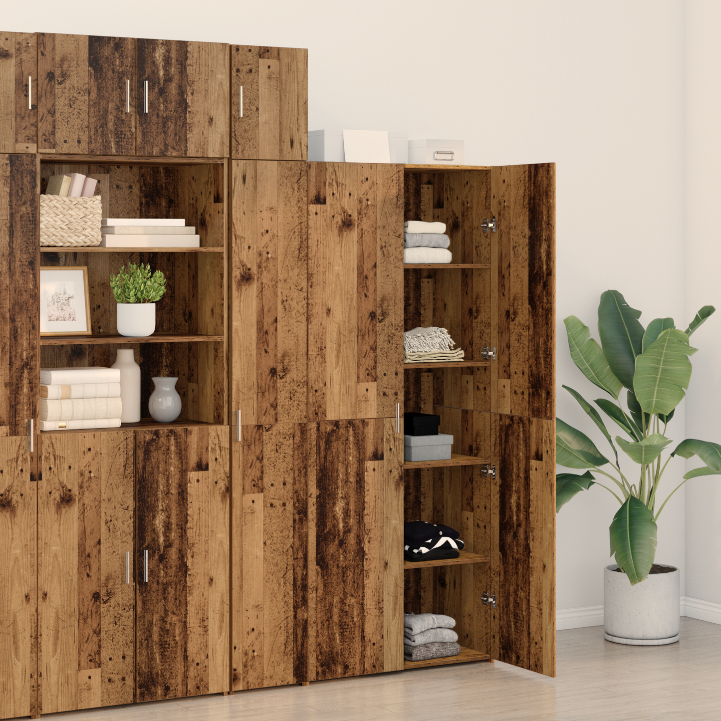 vidaXL Meuble haut 2 pcs bois de récupération 80 x 42 x 185 cm