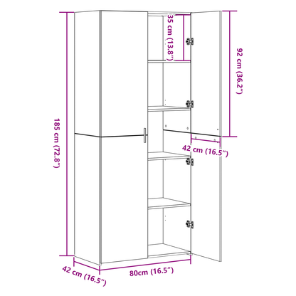 vidaXL Meuble haut 2 pcs bois de récupération 80 x 42 x 185 cm