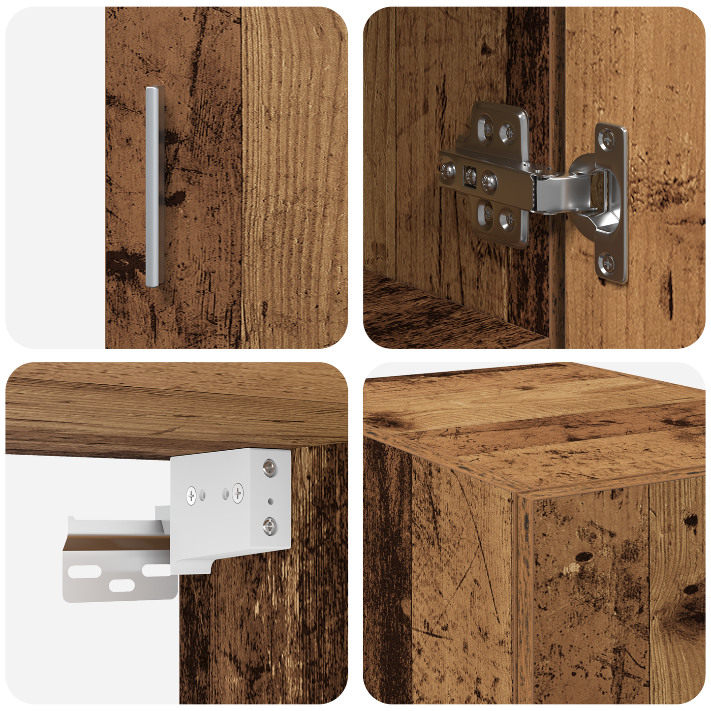 vidaXL Aufbewahrungsschrank 3 pcs Altholz 30 x 42,5 x 225 cm