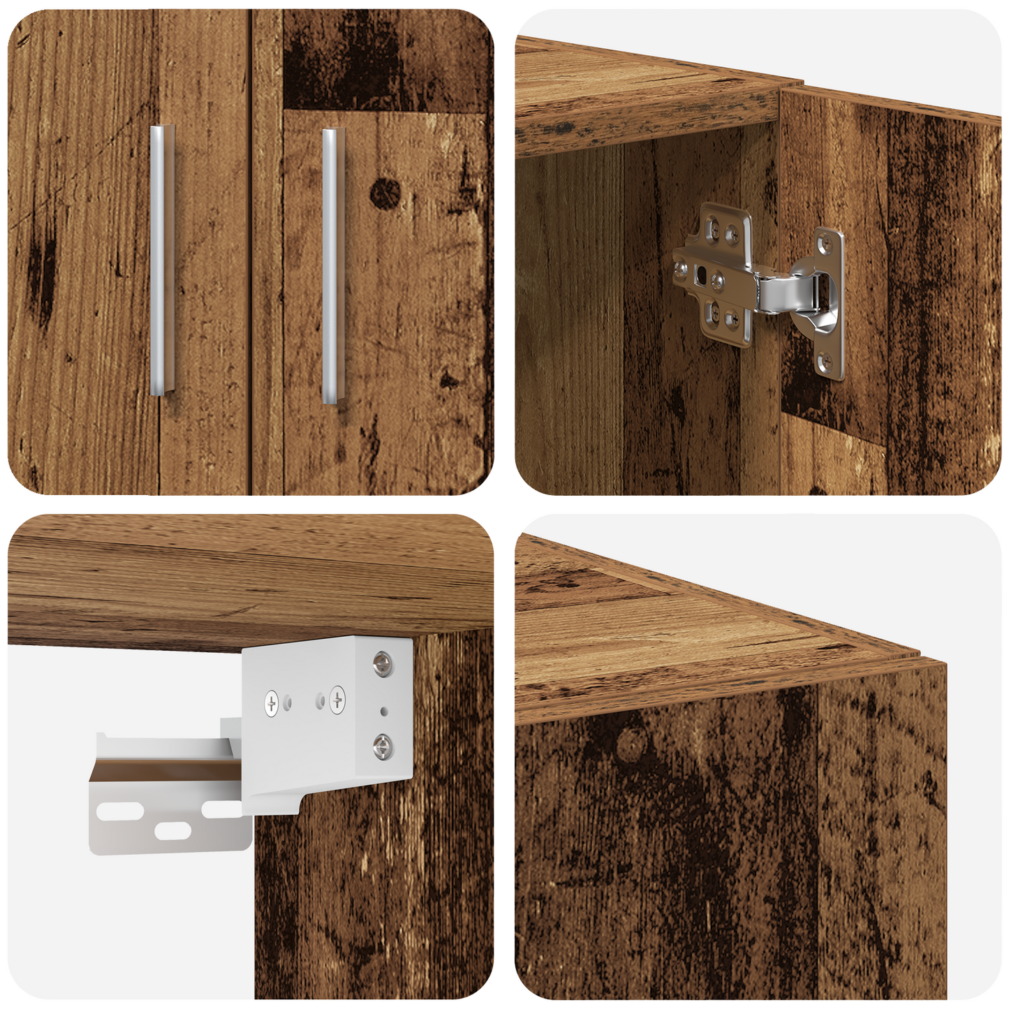 vidaXL Aufbewahrungsschrank 3 pcs Altholz