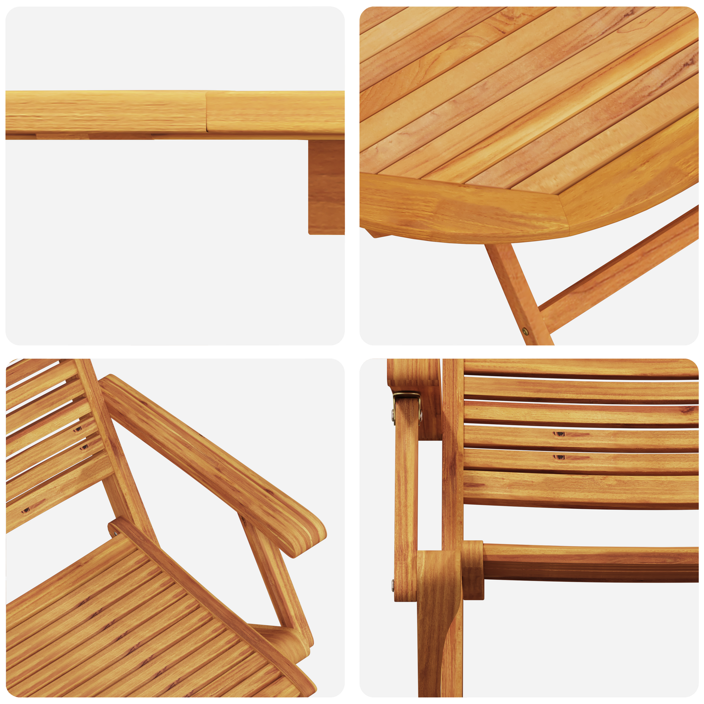 vidaXL Garten Essgruppe 5 pcs Braun Akazie Massivholz