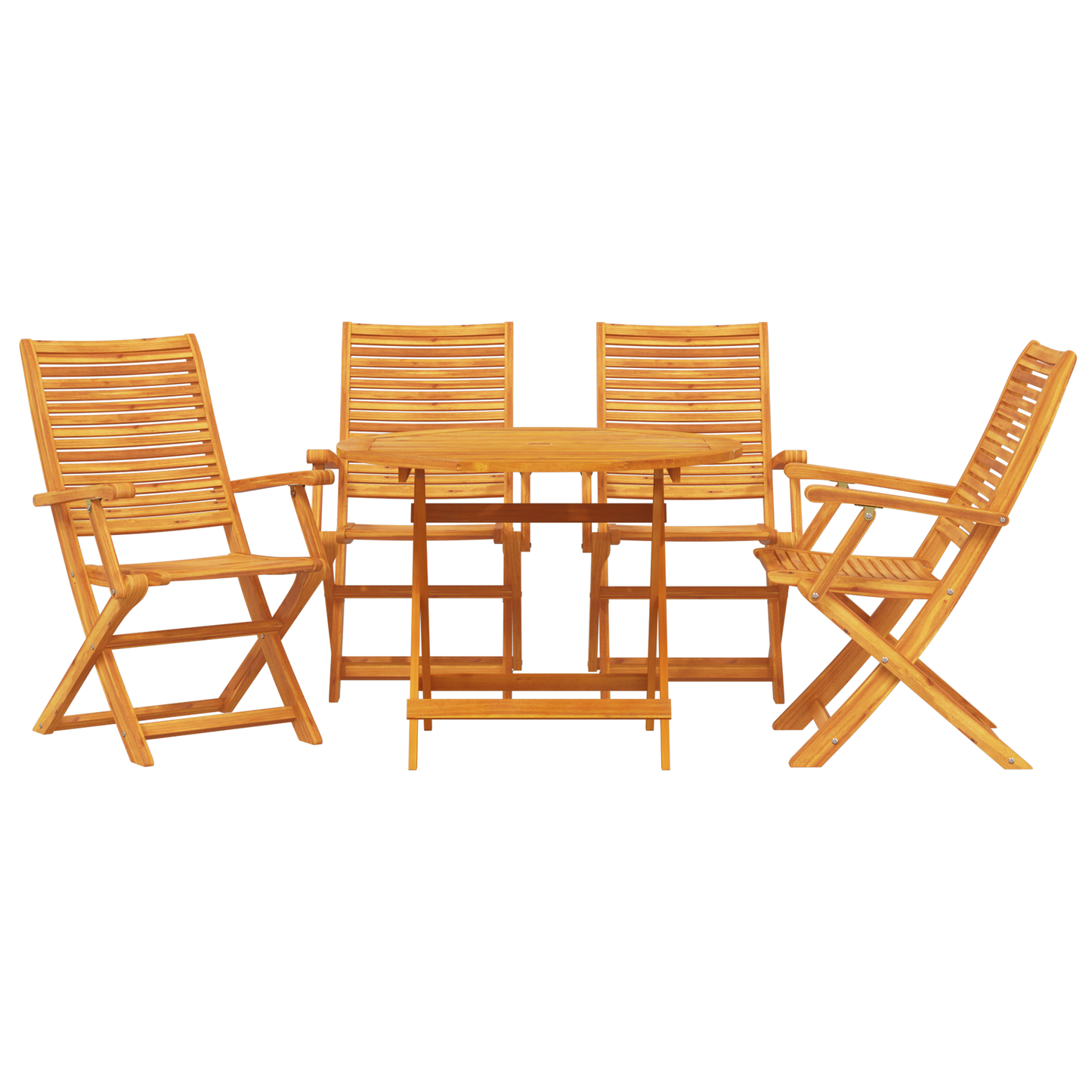 vidaXL Garten Essgruppe 5 pcs Braun Akazie Massivholz