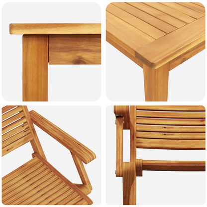 vidaXL Garten Essgruppe 5 pcs Braun Akazie Massivholz