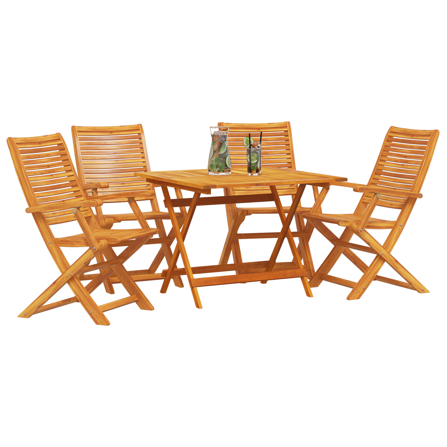 vidaXL Garten Essgruppe 5 pcs Braun Akazie Massivholz