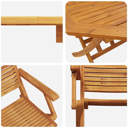 vidaXL Garten Essgruppe 5 pcs Braun Akazie Massivholz
