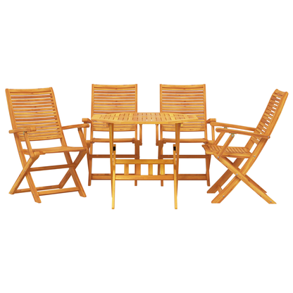 vidaXL Garten Essgruppe 5 pcs Braun Akazie Massivholz