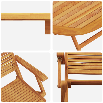 vidaXL Garten Essgruppe 5 pcs Braun Akazie Massivholz