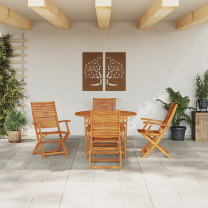 vidaXL Garten Essgruppe 5 pcs Braun Akazie Massivholz