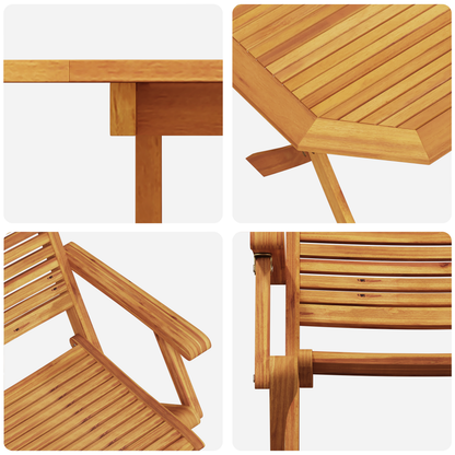 vidaXL Garten Essgruppe 5 pcs Braun Akazie Massivholz