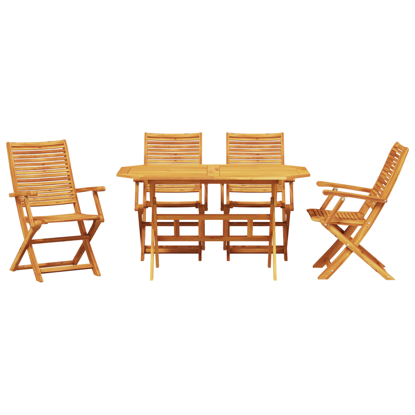 vidaXL Garten Essgruppe 5 pcs Braun Akazie Massivholz