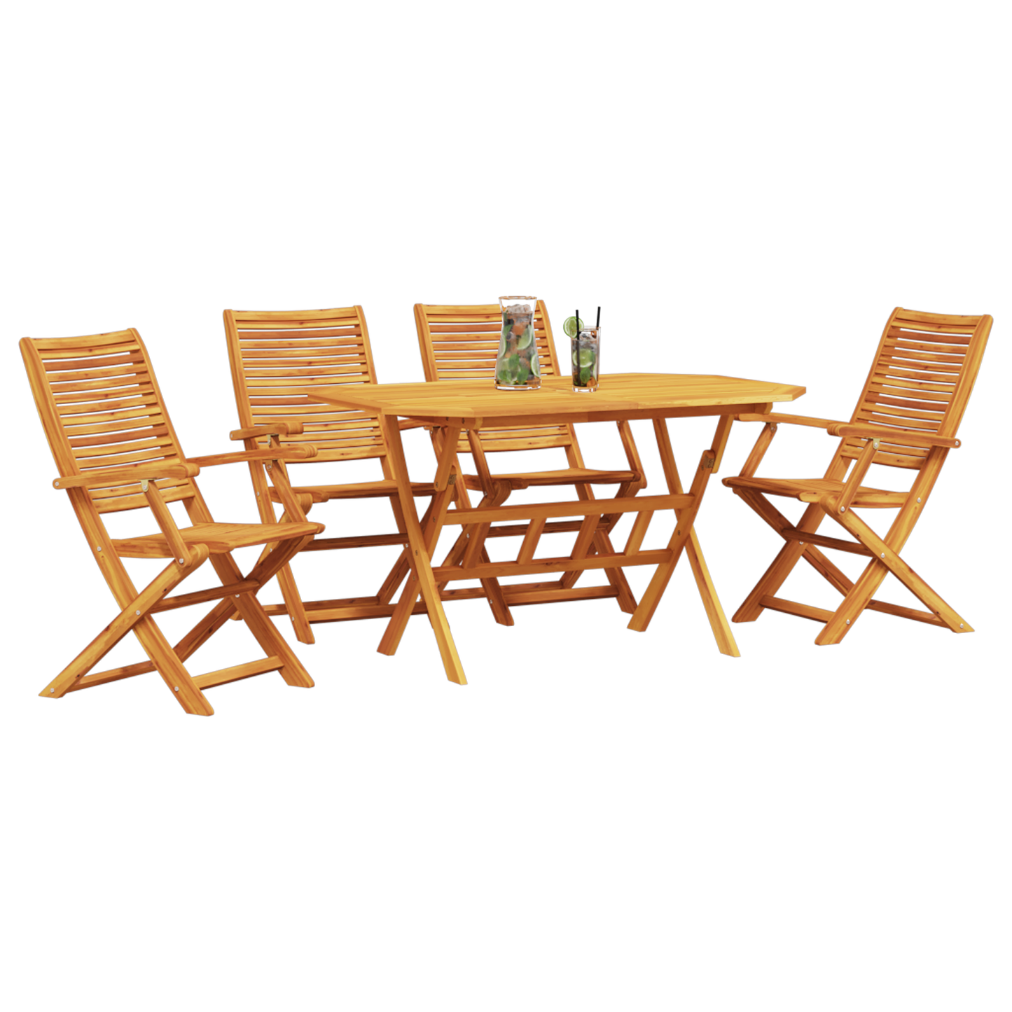 vidaXL Garten Essgruppe 5 pcs Braun Akazie Massivholz