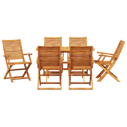 vidaXL Garten Essgruppe 7 pcs Braun Akazie Massivholz
