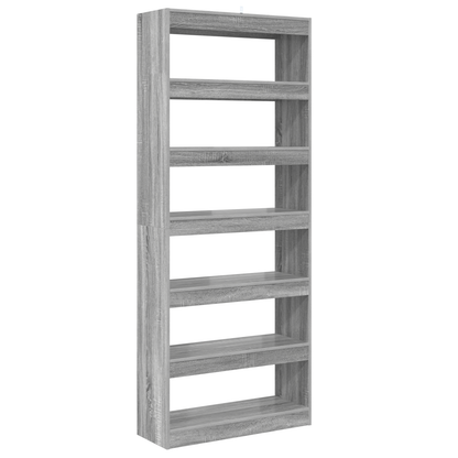 vidaXL Bücherregal Graues Sonoma 80 x 30 x 198 cm Holzwerkstoff