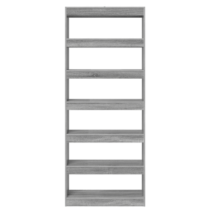 vidaXL Bücherregal Graues Sonoma 80 x 30 x 198 cm Holzwerkstoff