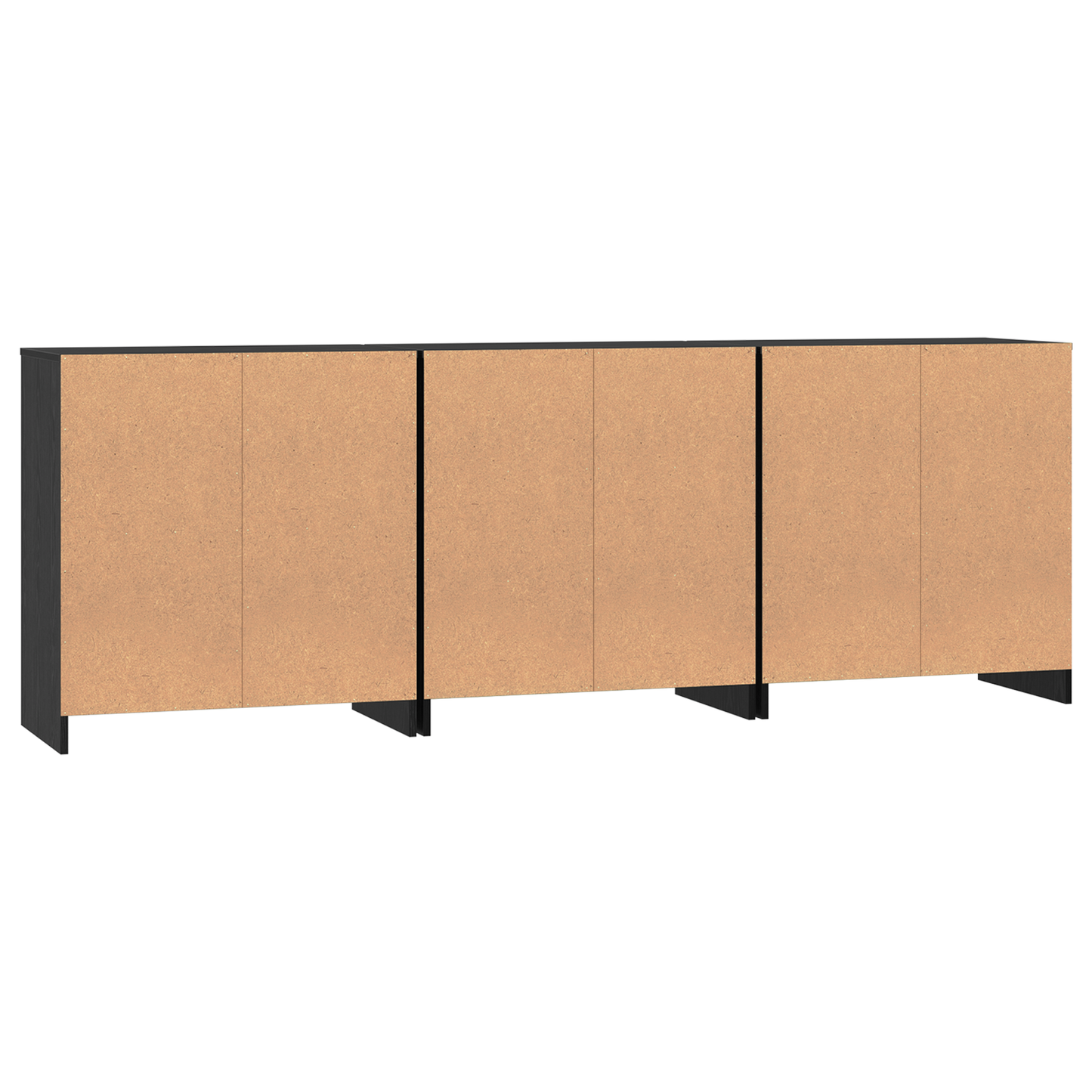 vidaXL Sideboard 3 pcs Schwarz Eichen-Optik 70 x 41 x 75 cm