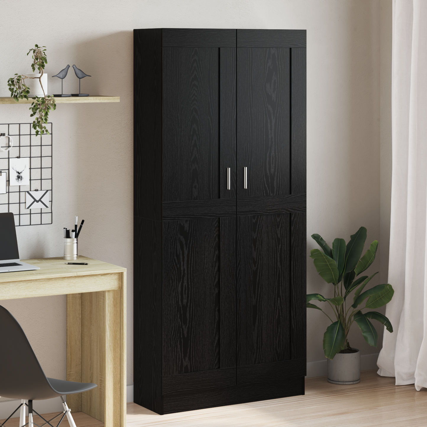 vidaXL Bücherregal Schwarz Eichen-Optik 82,5 x 30,5 x 185 cm