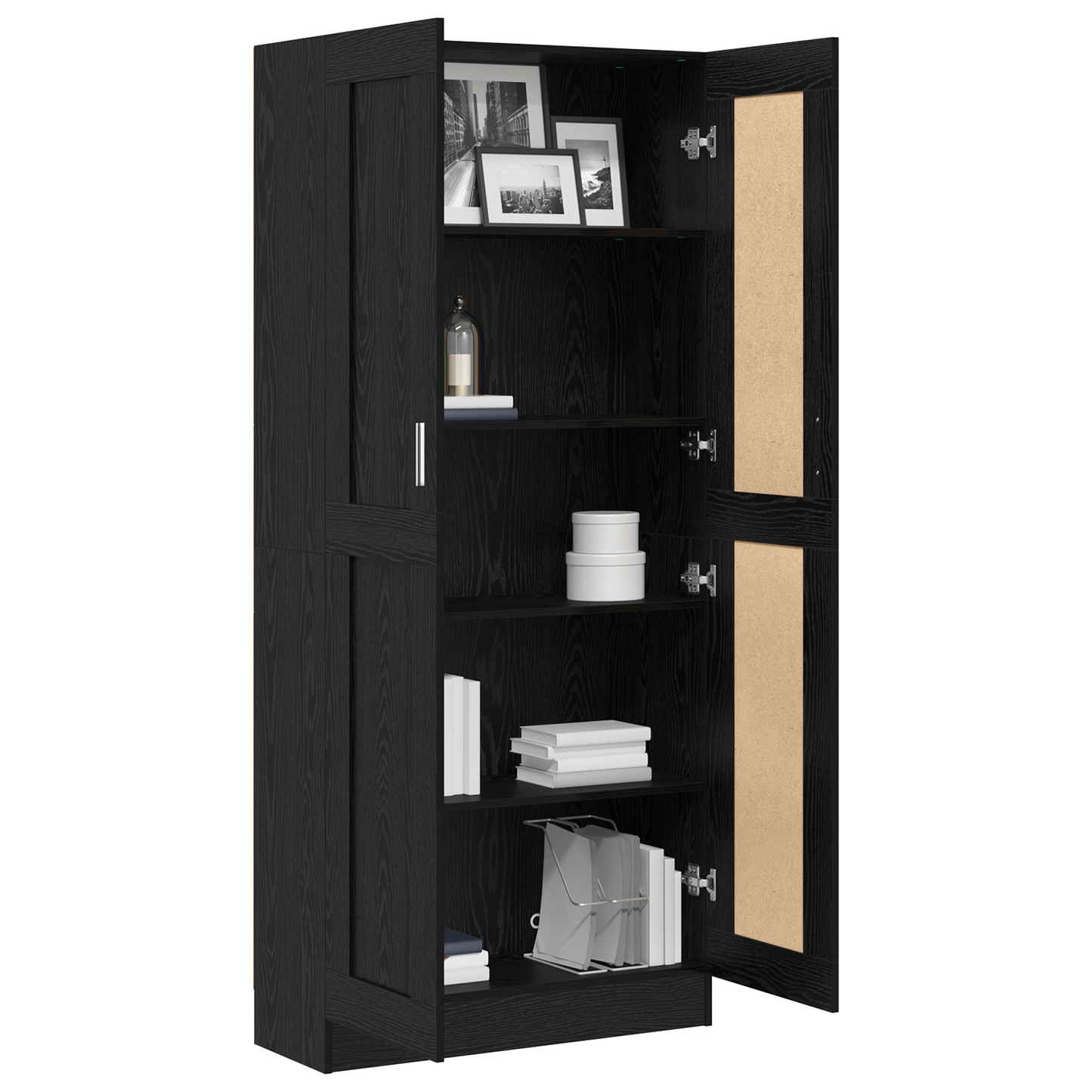 vidaXL Bücherregal Schwarz Eichen-Optik 82,5 x 30,5 x 185 cm