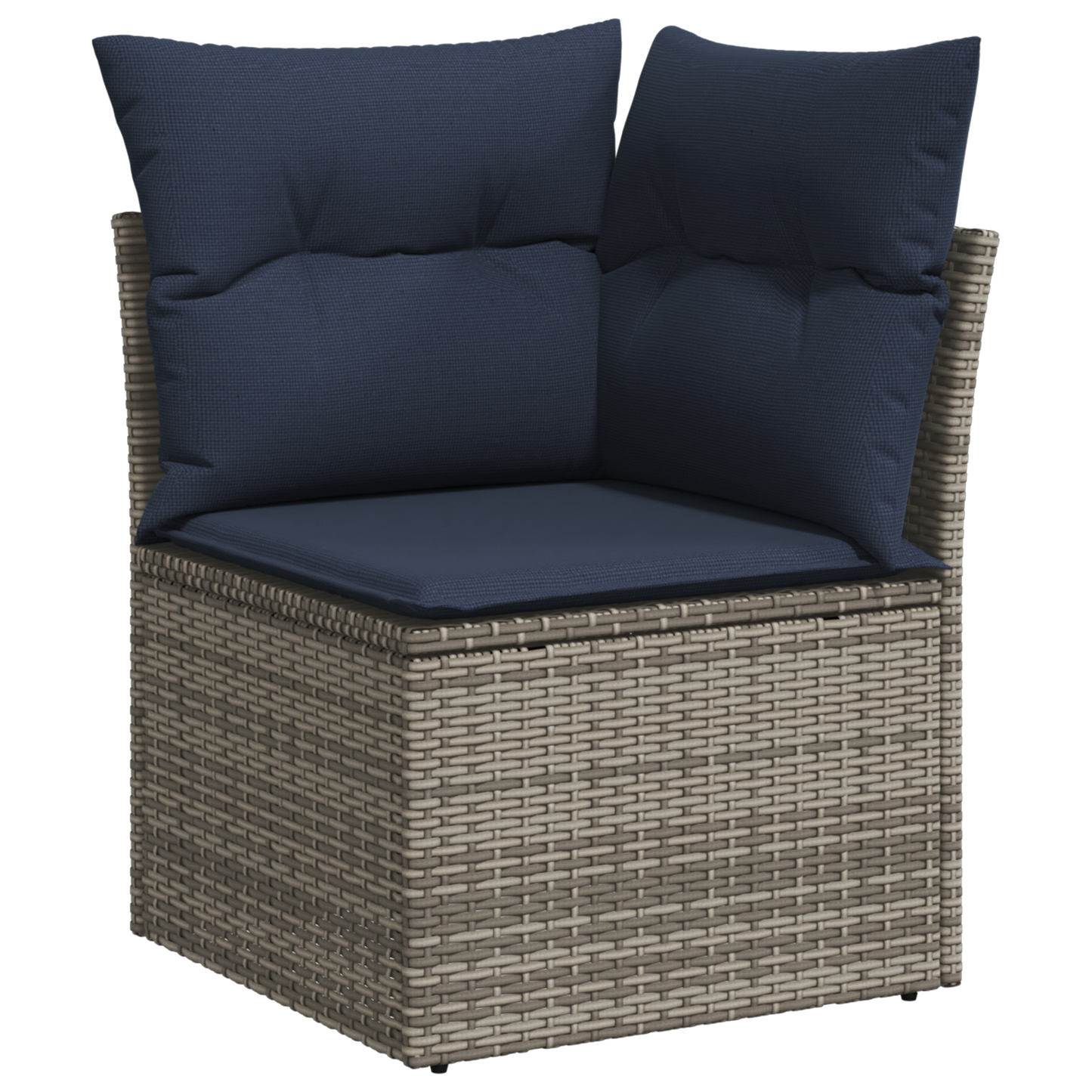 vidaXL Garten-Ecksofa mit Kissen Grau Poly Rattan
