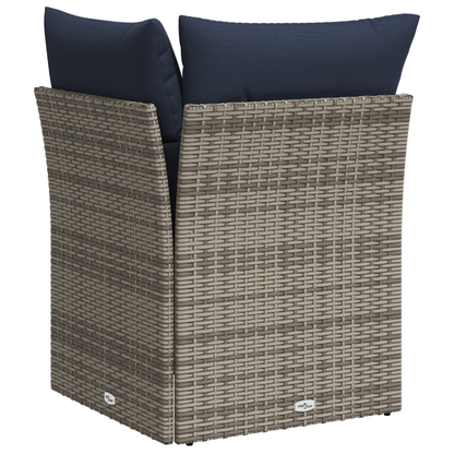 vidaXL Garten-Ecksofa mit Kissen Grau Poly Rattan
