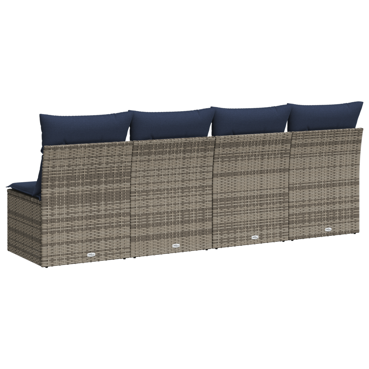 vidaXL | Gartensofa | mit Kissen Grau 220 x 62 x 69cm Poly-Rattan