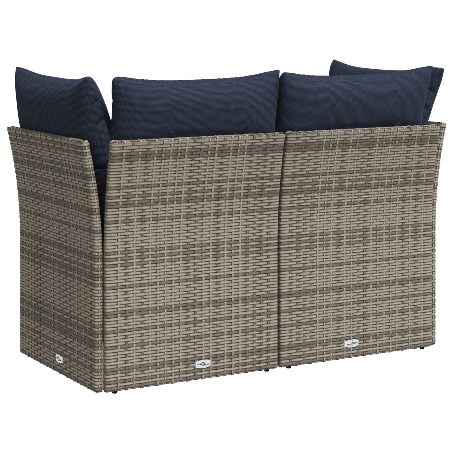 vidaXL Canapé de jardin 2 places avec coussins Gris résine tressée