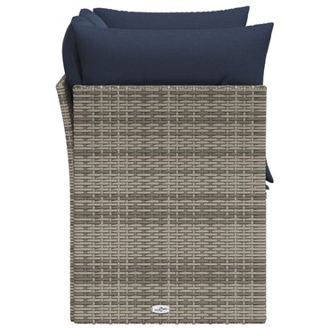 vidaXL Canapé de jardin 2 places avec coussins Gris résine tressée