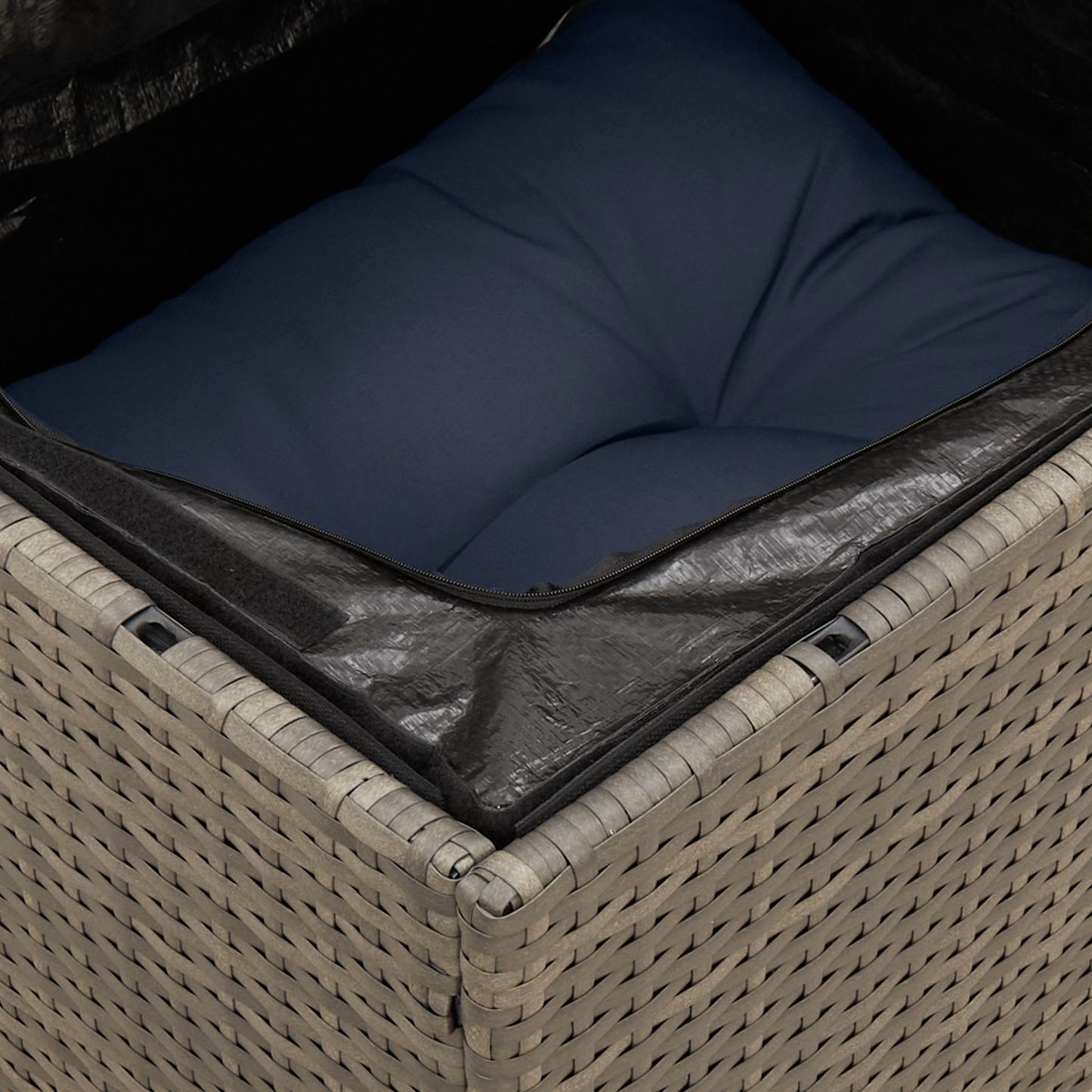 vidaXL Gartensofa mit Kissen 3-Sitzer Grau Poly Rattan