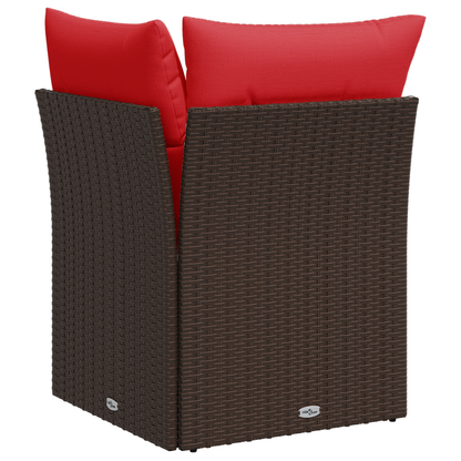 vidaXL Garten-Ecksofa mit Kissen Braun Poly Rattan