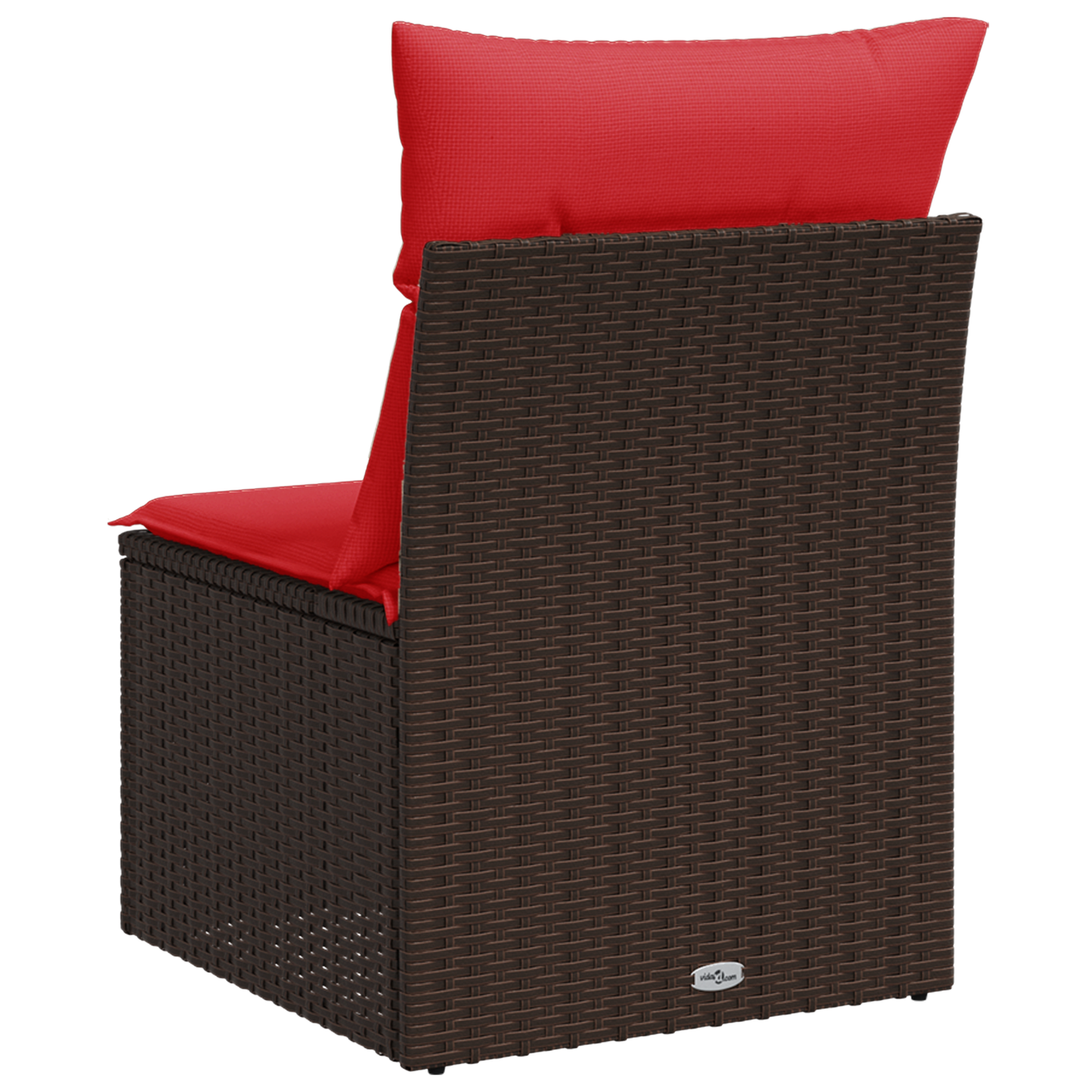 vidaXL Fauteuil de jardin sans accoudoirs avec coussin Marron Résine tressée