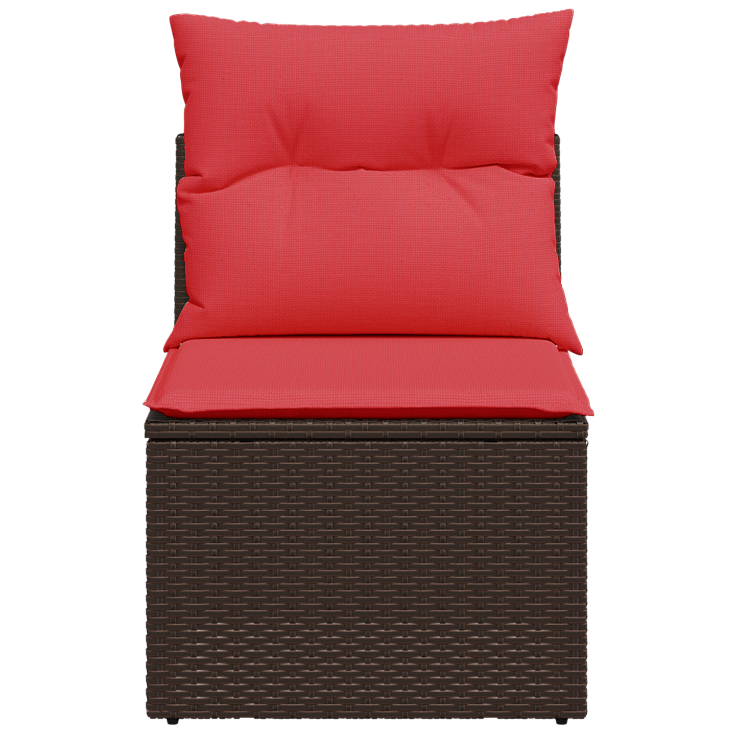 vidaXL Fauteuil de jardin sans accoudoirs avec coussin Marron Résine tressée