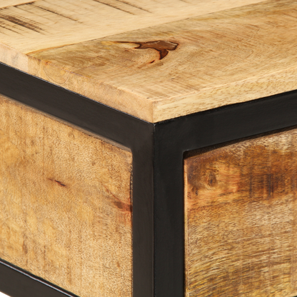 vidaXL Nachttisch Braun 40 x 35 x 50 cm Massives Mango Holz und Metall