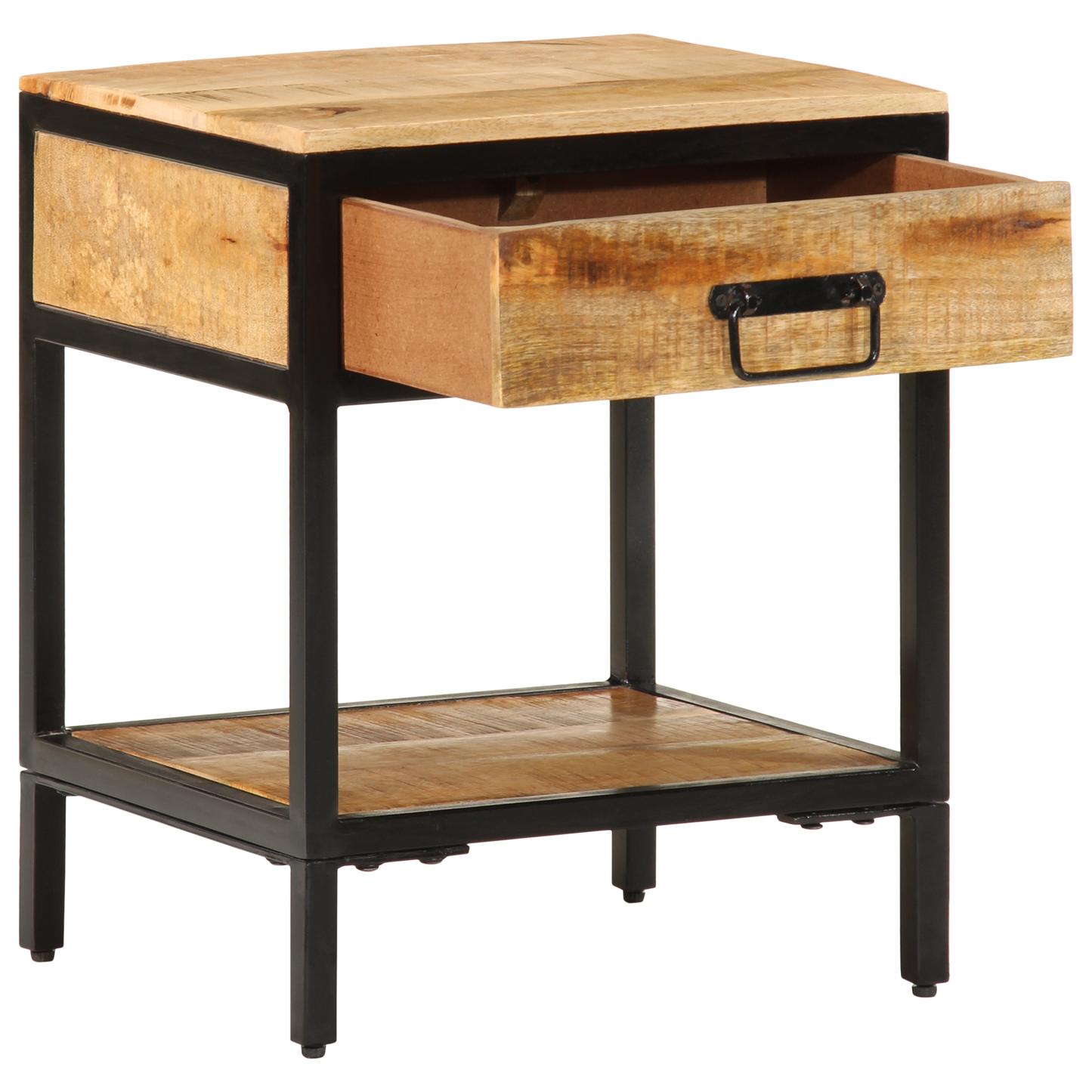 vidaXL Nachttisch Braun 40 x 35 x 50 cm Massives Mango Holz und Metall