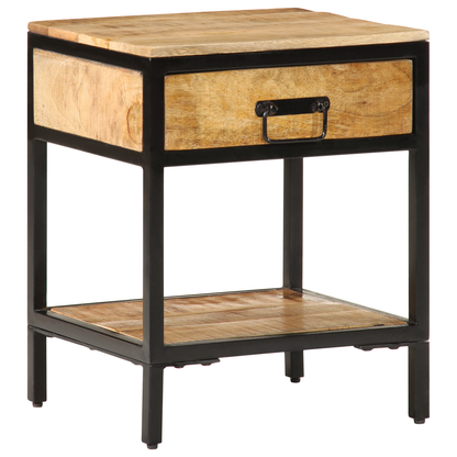 vidaXL Nachttisch Braun 40 x 35 x 50 cm Massives Mango Holz und Metall