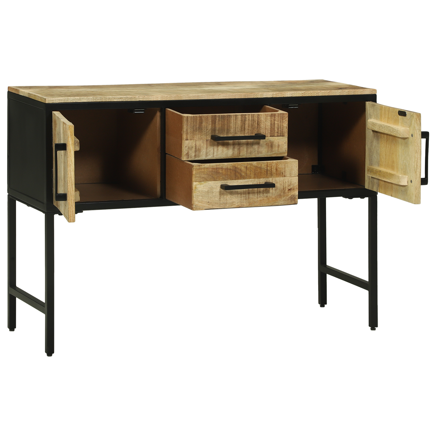 vidaXL Konsolentisch mit Tür Braun 100 x 35 x 70 cm massives Mangoholz