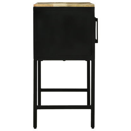 vidaXL Konsolentisch mit Tür Braun 100 x 35 x 70 cm massives Mangoholz