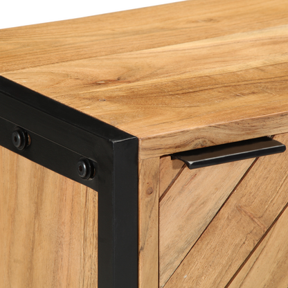 vidaXL Nachttisch Braun 40 x 30 x 50 cm Massivholz Akazie und Metall
