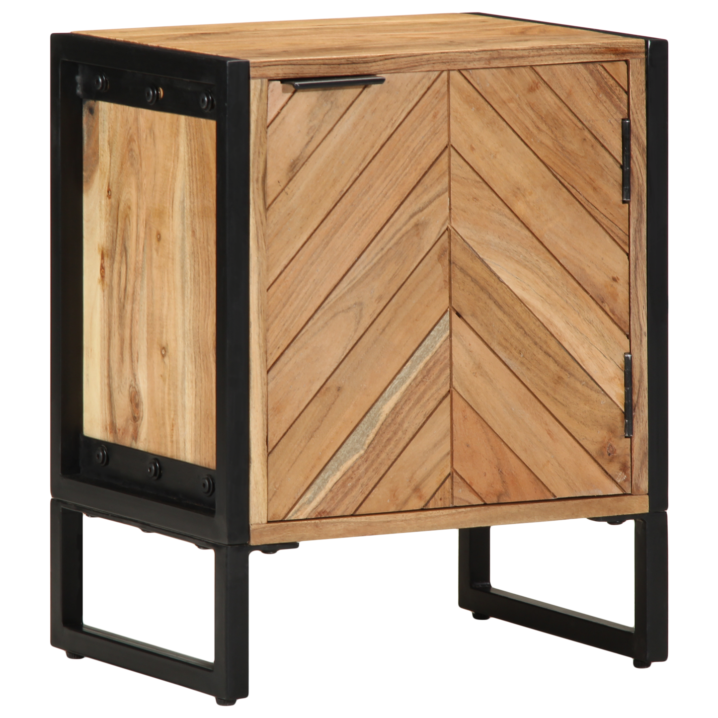 vidaXL Nachttisch Braun 40 x 30 x 50 cm Massivholz Akazie und Metall