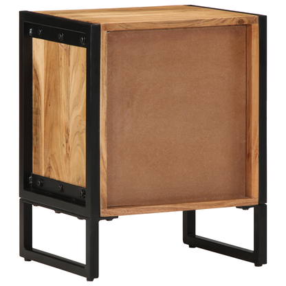 vidaXL Nachttisch Braun 40 x 30 x 50 cm Massivholz Akazie und Metall