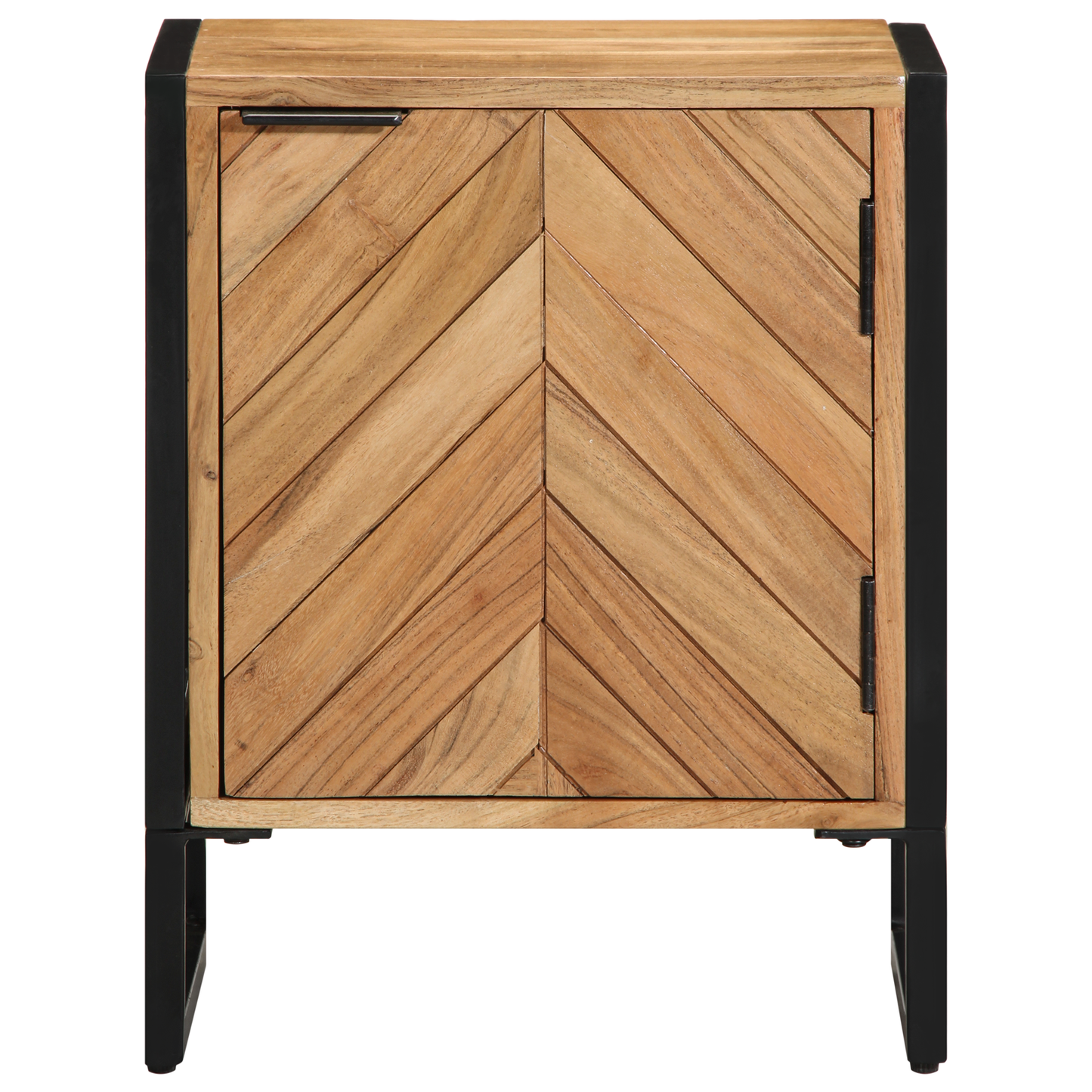vidaXL Nachttisch Braun 40 x 30 x 50 cm Massivholz Akazie und Metall