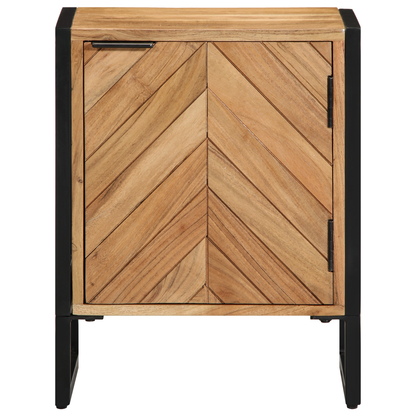 vidaXL Nachttisch Braun 40 x 30 x 50 cm Massivholz Akazie und Metall